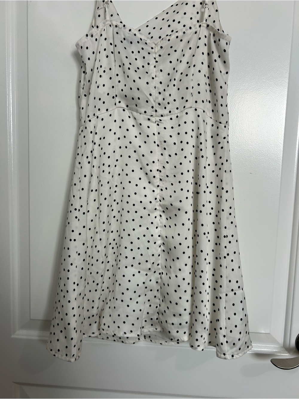 Lulu’s White Polka Dot Mini Dress size S 90s chic retro spring preppy graduation - Picture 11 of 15